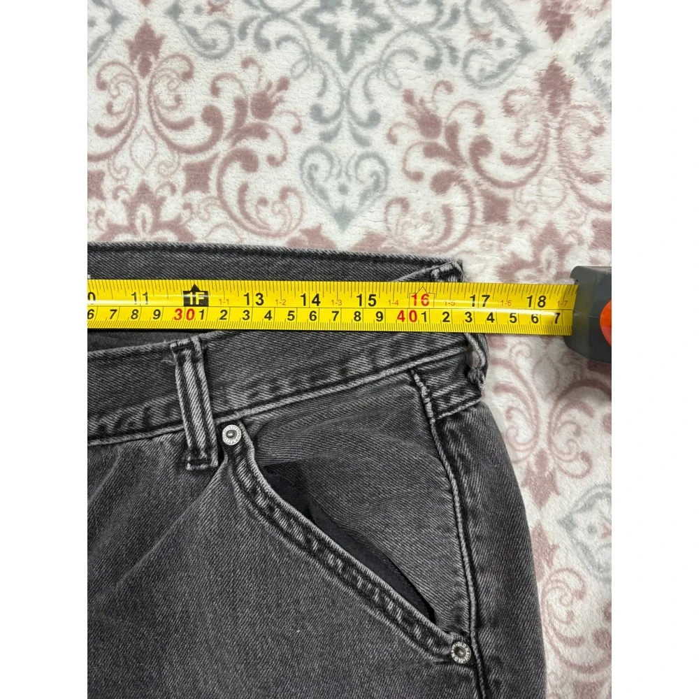 Old Navy Drapey Denim Baggy Wide Leg Cargo Jeans Washed Black Gray Size 12 Cotto